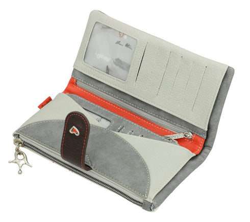 Portofel casual, dama, ANEKKE 40769-906, gri, piele ecologica